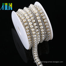 Wholesale Crystal Rhinestone Trimming White Plastic Beaded Trim For Apparel